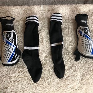 Peewee Soccer Socks and Shin Guards